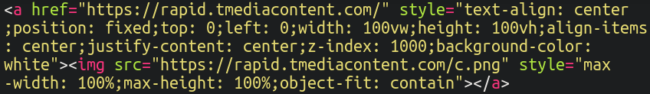Image overlay code to conceal redirect to tmediacontent
